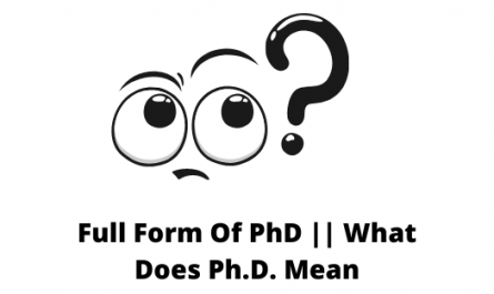Full Form Of PhD